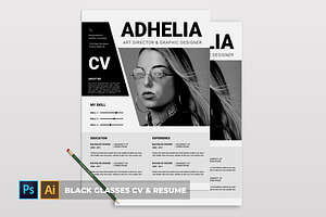 Black Glasses CV & Resume