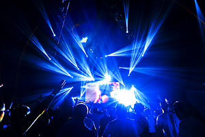 Night club party event containing techno, rave, and club