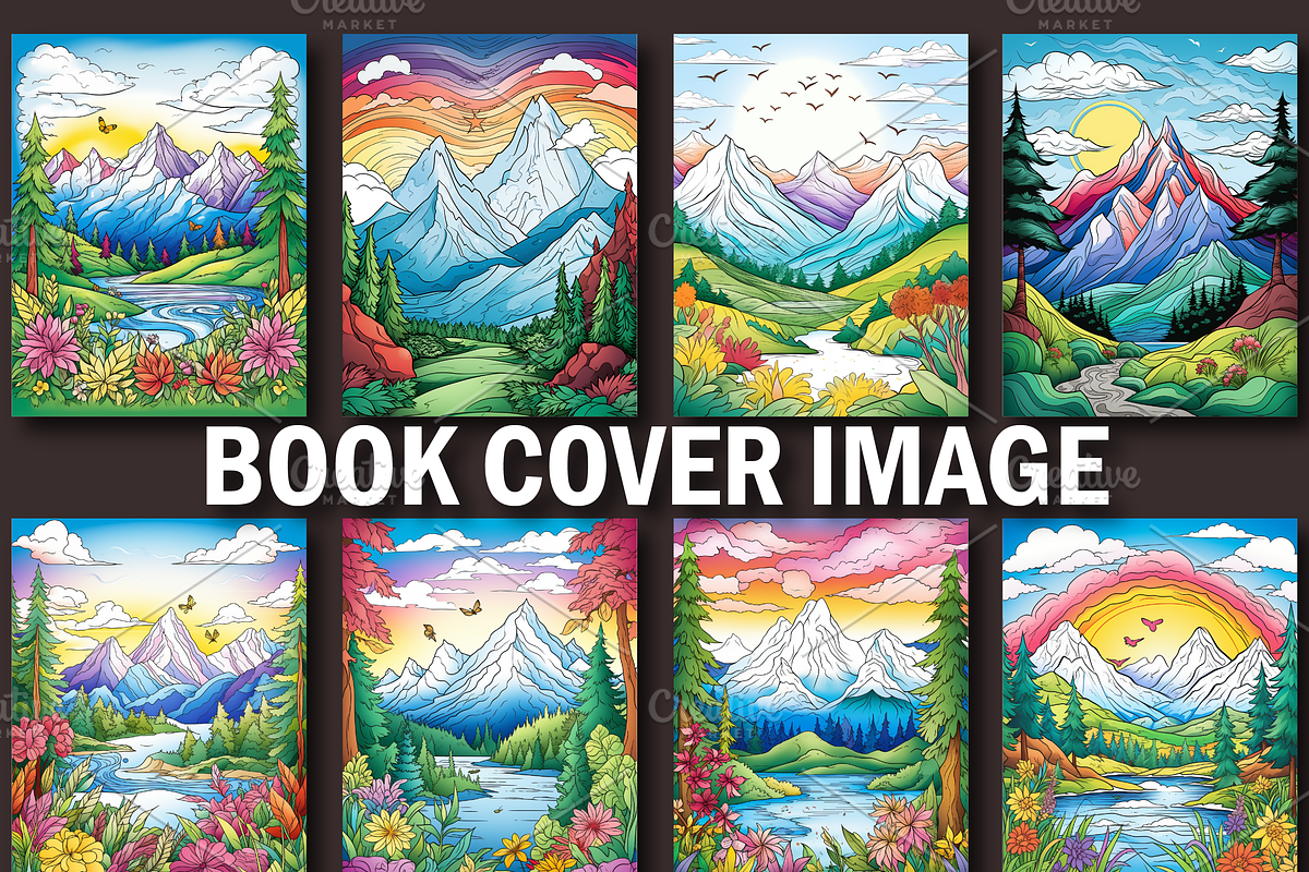 100 Mountain Coloring Page for Adult, a Stationery Template by Design Station (Photo 3 of 7)
