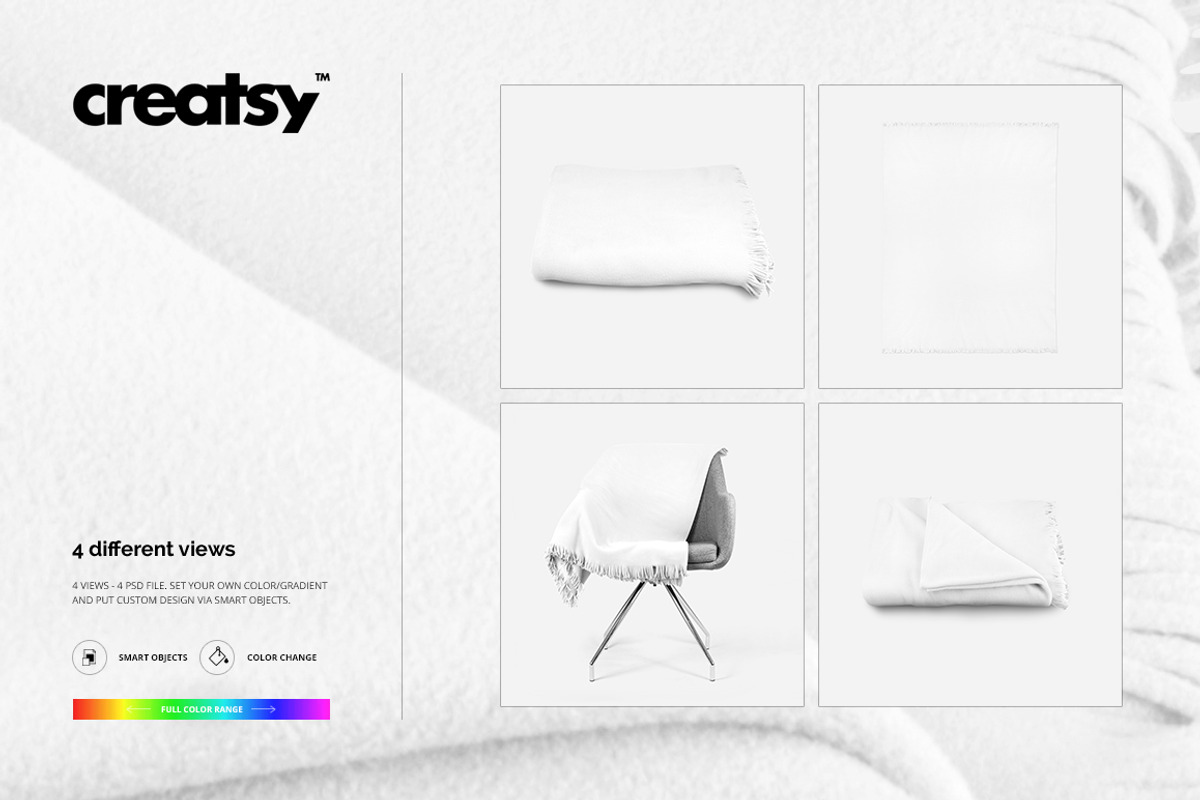 Fringed Blanket Mockup Set, a Product Mockup by creatsy4 (Photo 7 of 8)
