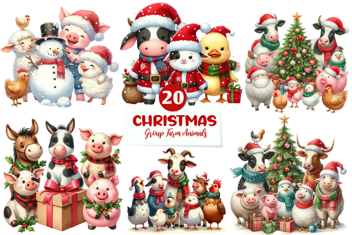 Christmas of Group Farm Animals Bund, an Illustration by CreationArt (Photo 1 of 4)