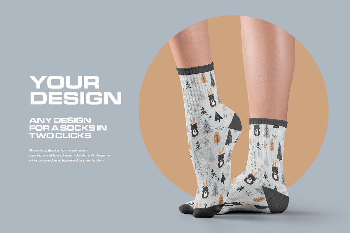 7 Mockups Medium Socks, a Bottom Mockup by Grow Design Craft Studio (Photo 4 of 7)