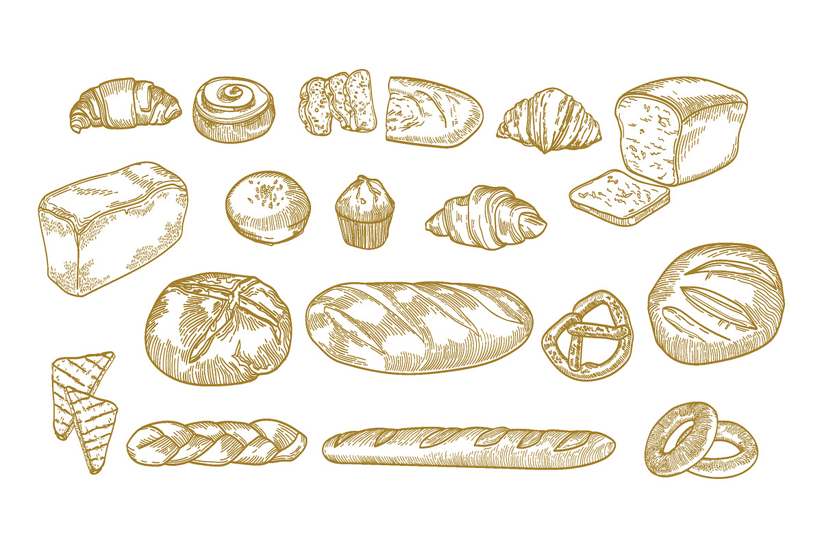 Bakery, hand drawn bundle, a Food Illustration by Good Studio (Photo 3 of 20)