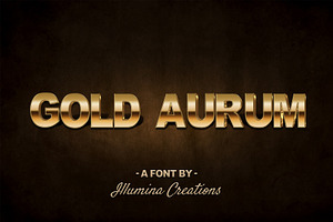 Gold Aurum 3D Font - Bitmap Typeface