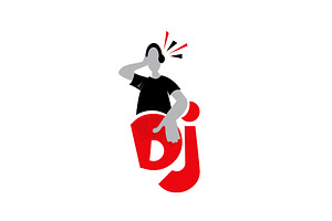 DJ Music Vector Logo Design