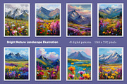 Bright Nature Landscape Illustration, a Decorative Illustration by Housui Patterns (Thumbnail 3 of 12)