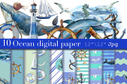 Watercolor nautical illustration, an Object Illustration by AkvarelRiver (Thumbnail 10 of 18)