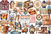 Watercolor Rustic Father's Day PNG, a Seasonal Illustration by Canvas Craft (Thumbnail 1 of 8)