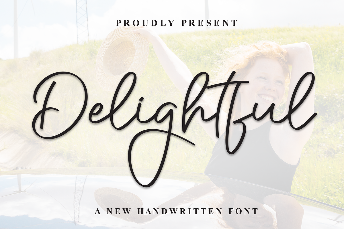 Delightful | Script Font, a Handwritten Font by Scratchones (Photo 1 of 9)