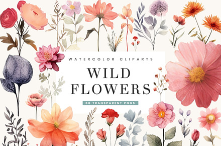 Wildflower Texture Clipart Bundle, a Decorative Illustration by BusyDaydesign