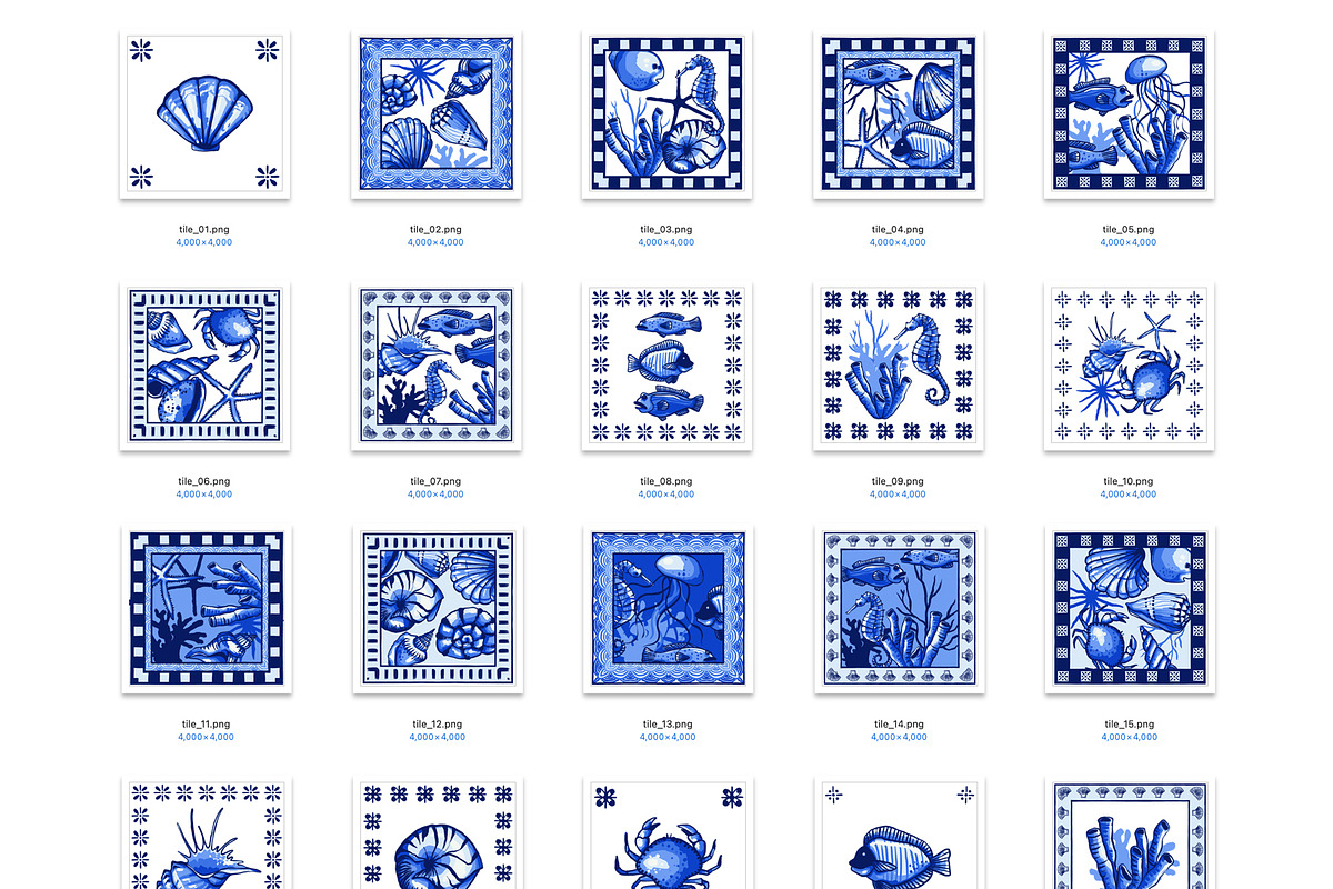 Nautical Delft Blue Collection, a Pattern Graphic by ArtPavo (Photo 3 of 12)