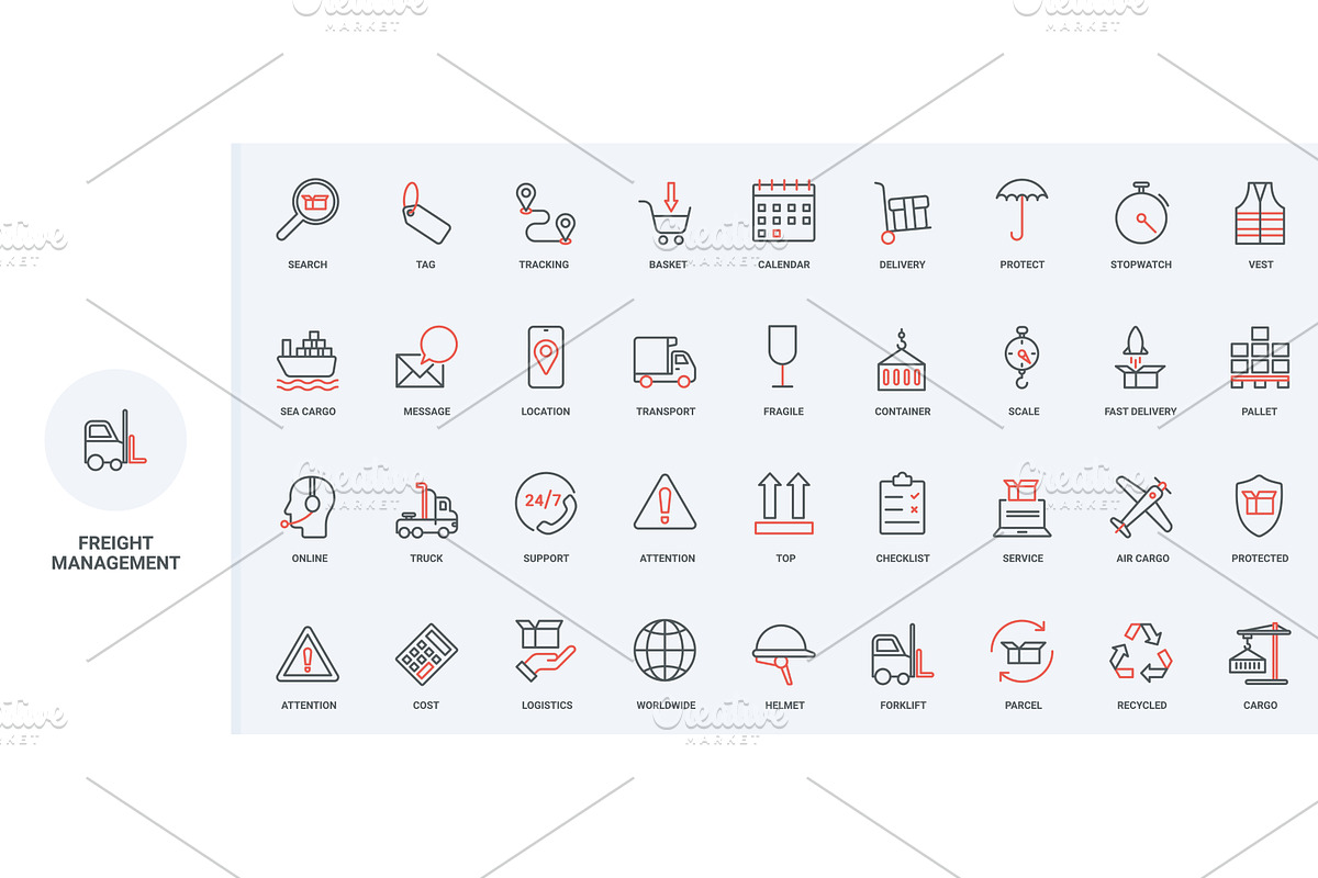 Delivery freight transport icons, a Transportation Illustration by Lemberg Vector