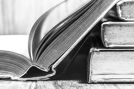 Old book featuring black, book, and bookshelf, a School & Education Photo by Pushish Images