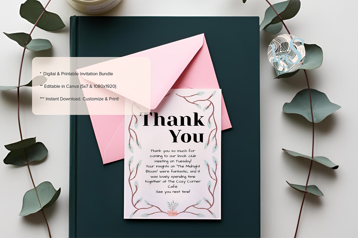 Cozy Book Club Invitation Template, an Invitation Template by Little Creative Scribbles (Photo 2 of 7)