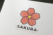 Sakura Sushi Delivery Logo Template, a Branding & Logo Template by ND Design (Thumbnail 1 of 6)