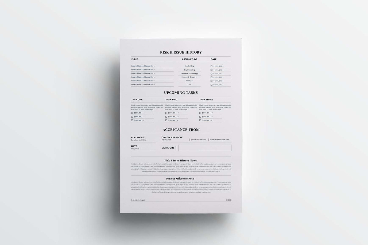 Project Status Report | Word & Indd, a Stationery Template by design_hut (Photo 5 of 6)