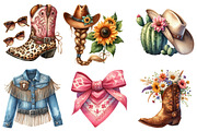 Summer Cowgirl Sublimation Clipart, an Illustration by Watercolor design (Thumbnail 4 of 4)
