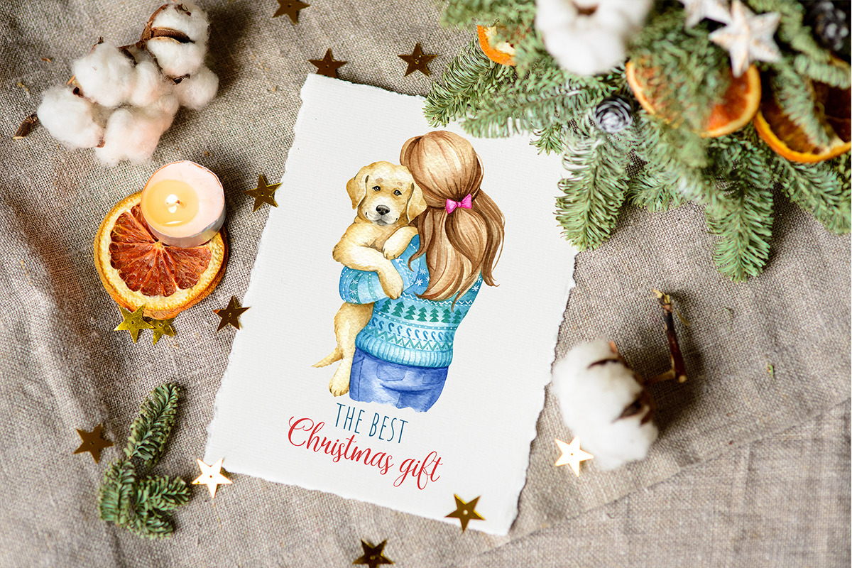 Christmas dogs Clipart, Holiday pug, an Animal Illustration by SimpleWishesArt (Photo 7 of 8)
