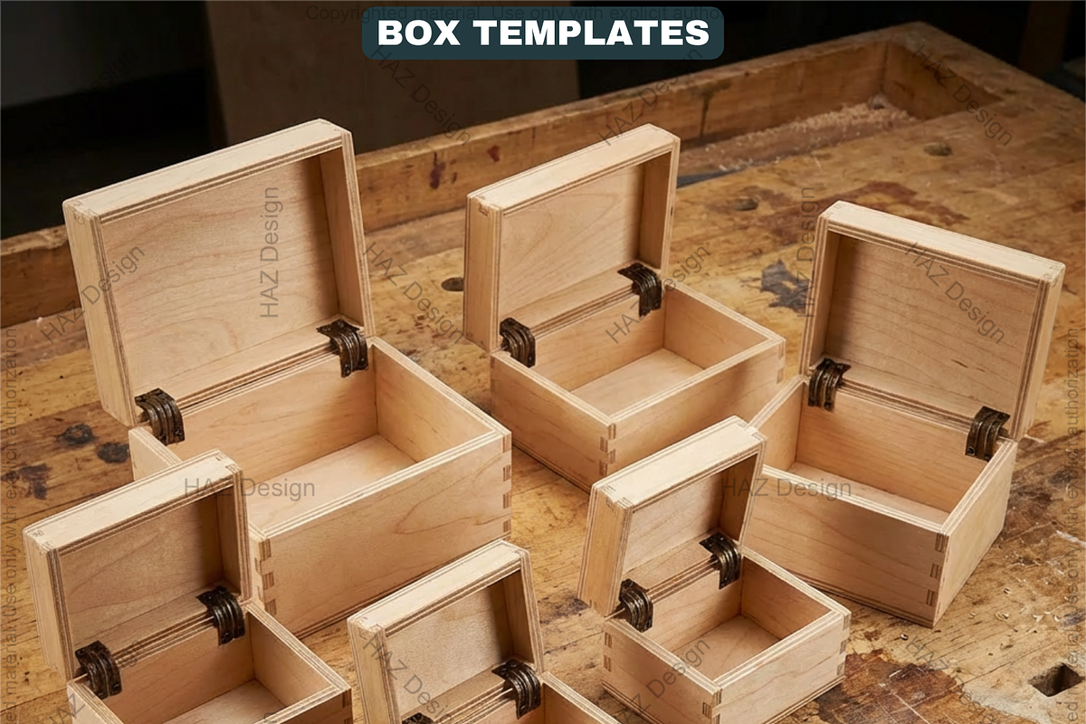 Wooden Box Laser Cut Pattern Bundle, a Graphic by AtacanDigital (Photo 4 of 4)