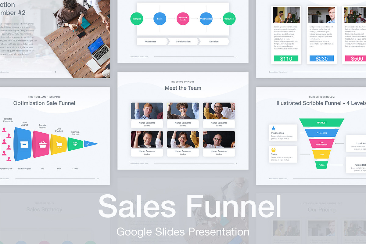 Sales Funnel Google Slides Template, a Presentation Template by Jumsoft (Photo 1 of 21)