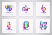 Gestures | 16 Thin Line Icons Set, an Outline Icon by Alex Blogoodf (Thumbnail 4 of 7)