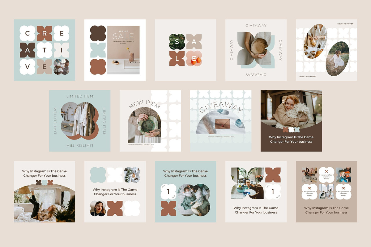 Instagram Template Canva Post Mint, a Social Media Template by Keikoya (Photo 3 of 11)