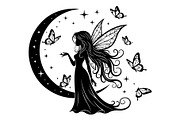 Fairy Moon Butterfly Silhouette, an Object Illustration by Gaye Art (Thumbnail 23 of 31)