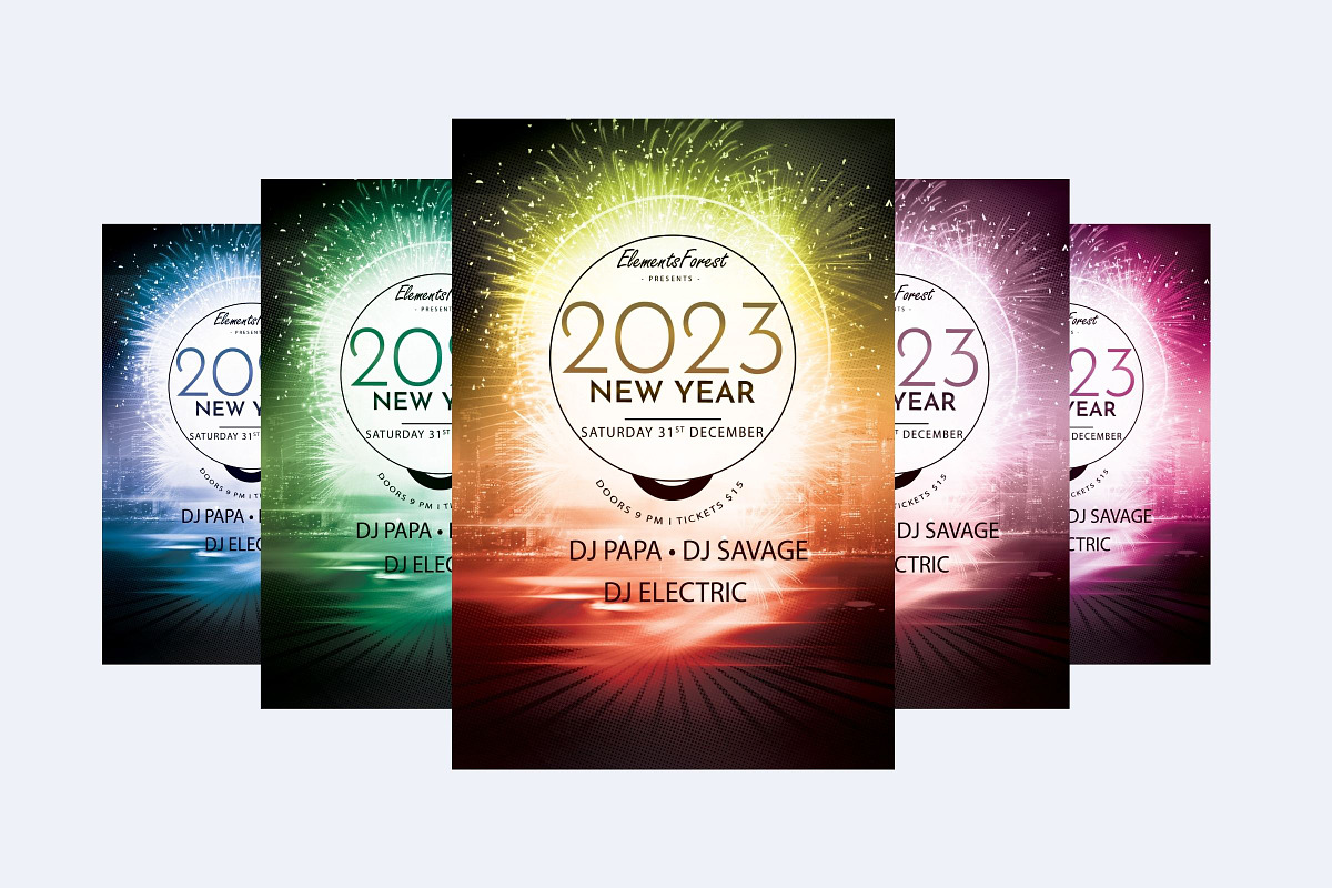 New Year PSD Flyer Template, a Flyer Template by Ibnul Jaif Farabi (Photo 2 of 2)