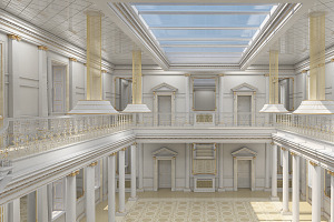 3Dmodel Grand Hall Lobby Staircase 2