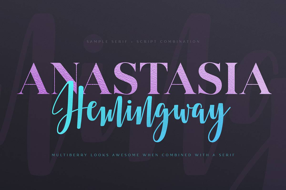 Multiberry - Script Font preview 2