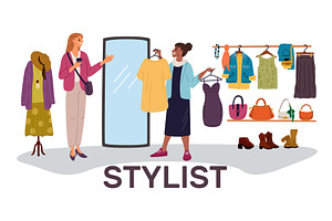 Girl offers personal stylist, an Object Illustration by Vectorbuum