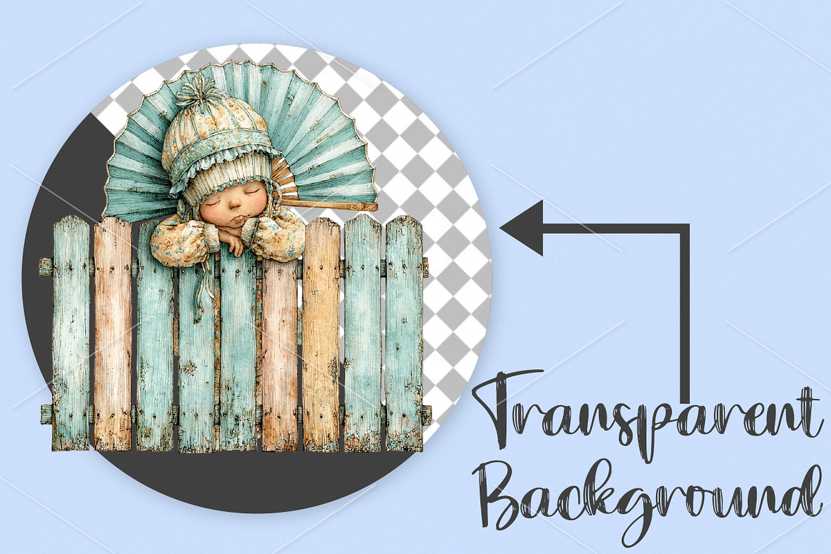 Whimsical Summer Funny Fence Clipart, an Illustration by Canvas Craft (Photo 2 of 7)
