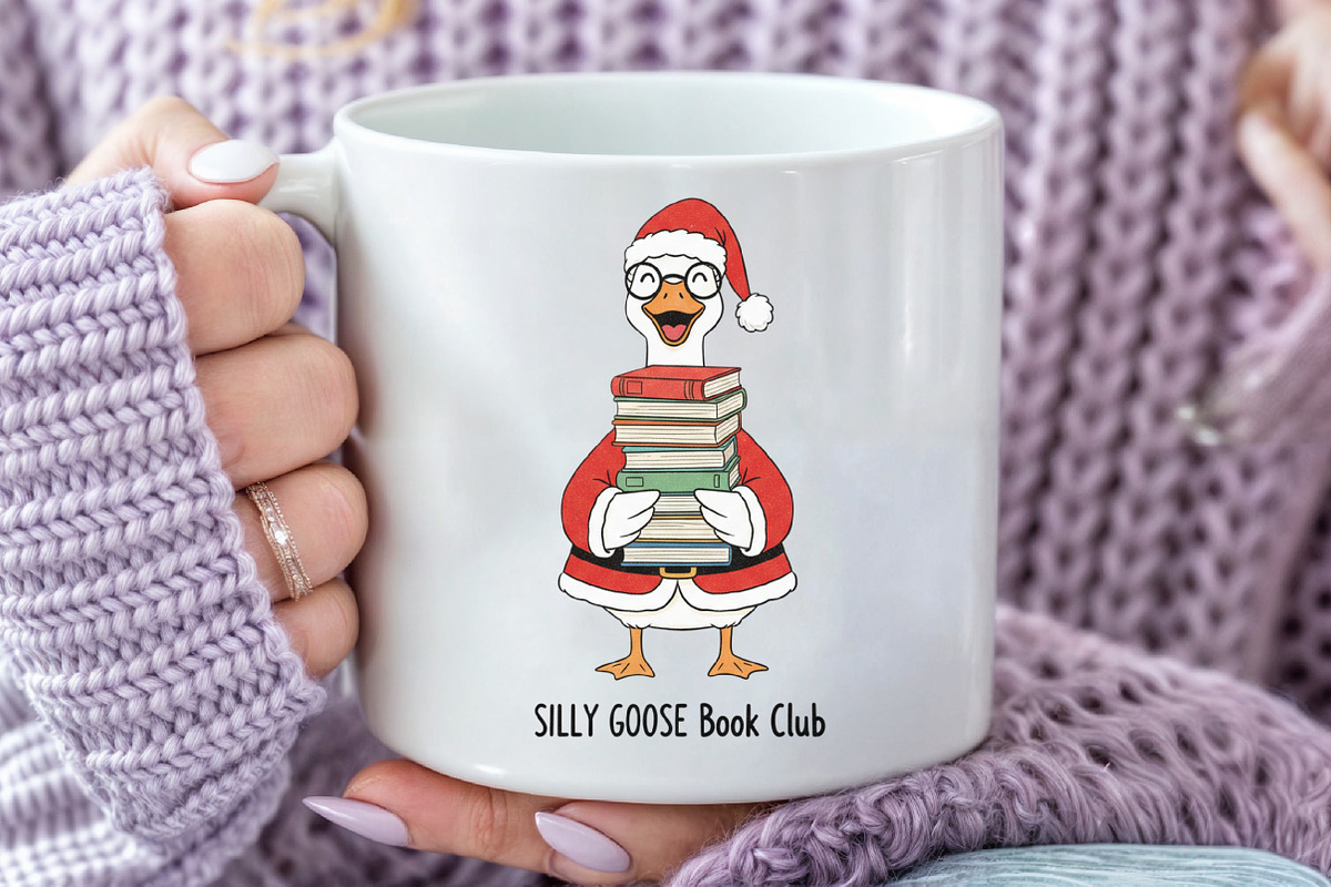 Christmas Goose Book Club PNG, an Illustration by Craft Nest (Photo 3 of 6)
