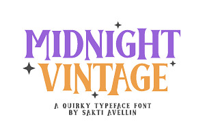 Midnight Vintage - Quirky Typeface, a Serif Font by SaktiAvellin