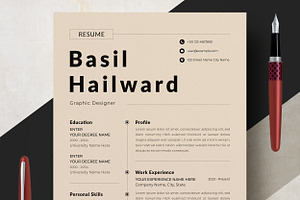 Minimalist Resume & Cover Letter, a Resume Template by ResumeInventor
