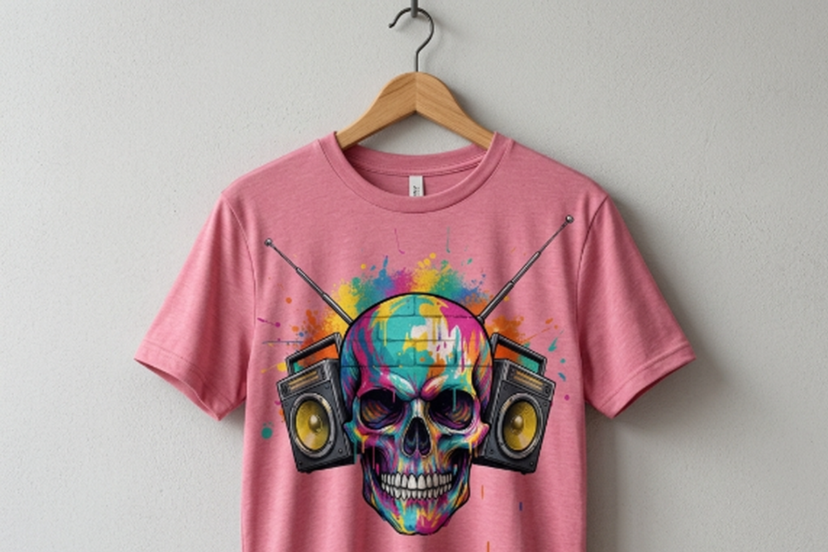 Graffiti Boombox Skull Art, a Shirt Mockup by Vector Stall (Photo 8 of 14)