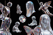 Chrome 3D Y2k Design Elements, an Object Graphic by THE PIGGEST (Thumbnail 7 of 11)