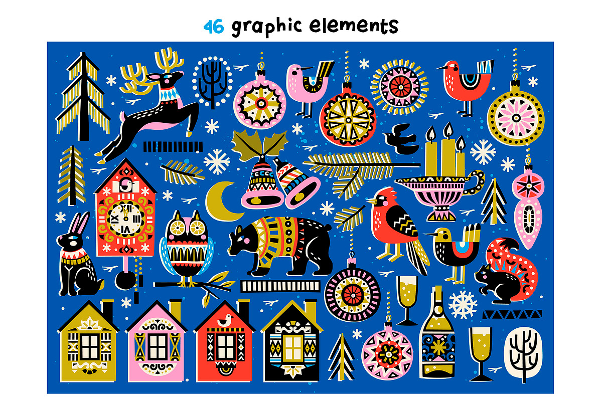 WINTER is coming | graphics set, a Decorative Illustration by Nastya Tkachova (Photo 2 of 6)