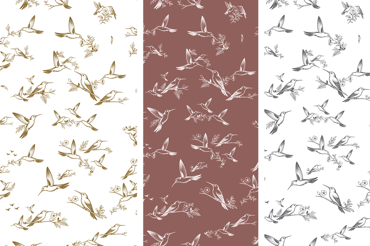 Hummingbird Illustrated Toile Print, a Pattern Graphic by Hughes Studio (Photo 8 of 8)