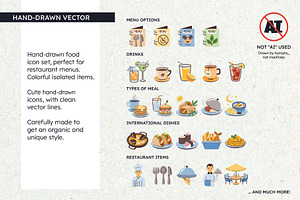 Restaurant Food Menu Icon Set