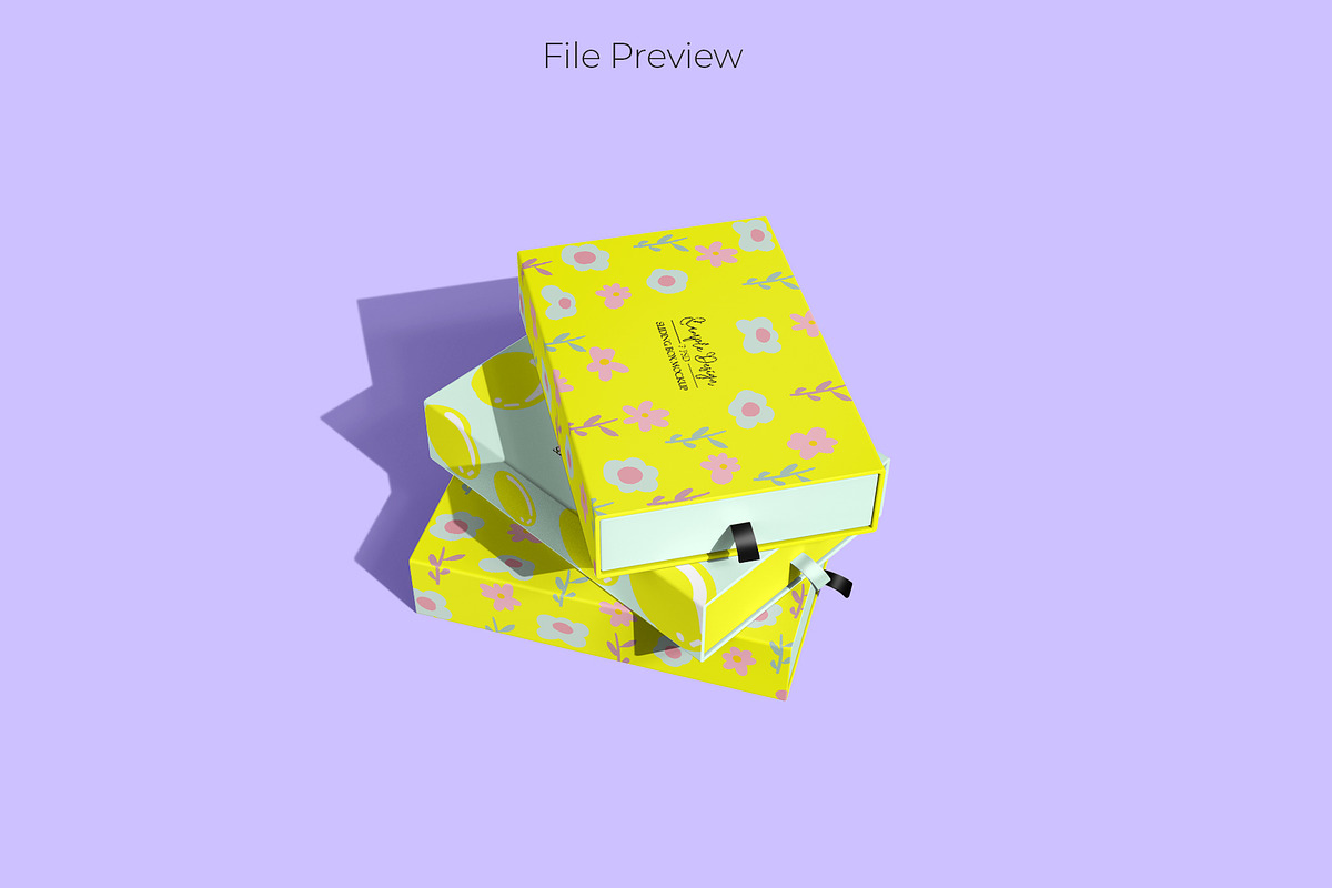 Slim Rectangular Drawer Box Mockup, a Packaging Mockup by Sheikhadesign (Photo 6 of 12)