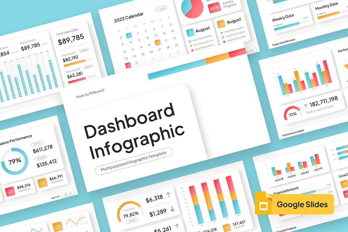 DASHBOARD INFOGRAPHIC - Slides, a Presentation Template by rgbryand