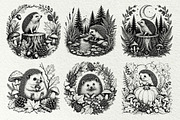 Forest Hedgehog Illustrations, an Animal Illustration by DENIDigitalArtSudio (Thumbnail 5 of 8)