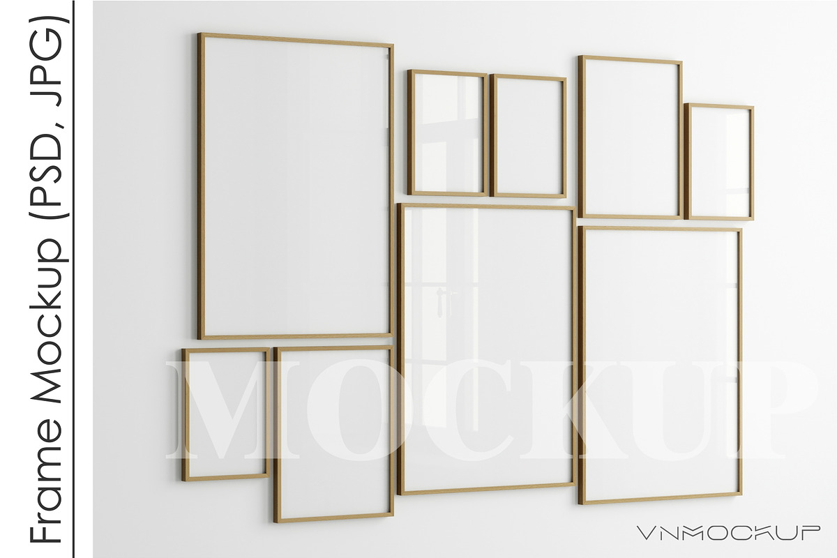Gallery Wall Mockup PSD JPG, a Print Template by VNmockup (Photo 1 of 5)