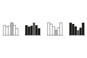 Bar Chart Line And Solid Icon Set, an Object Illustration by Gentle Studio