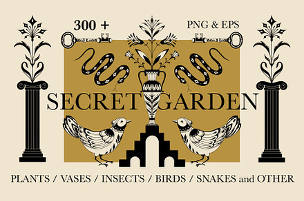 Secret Garden BUNDLE. Graphic art, a Wallpaper Graphic by heyXeni