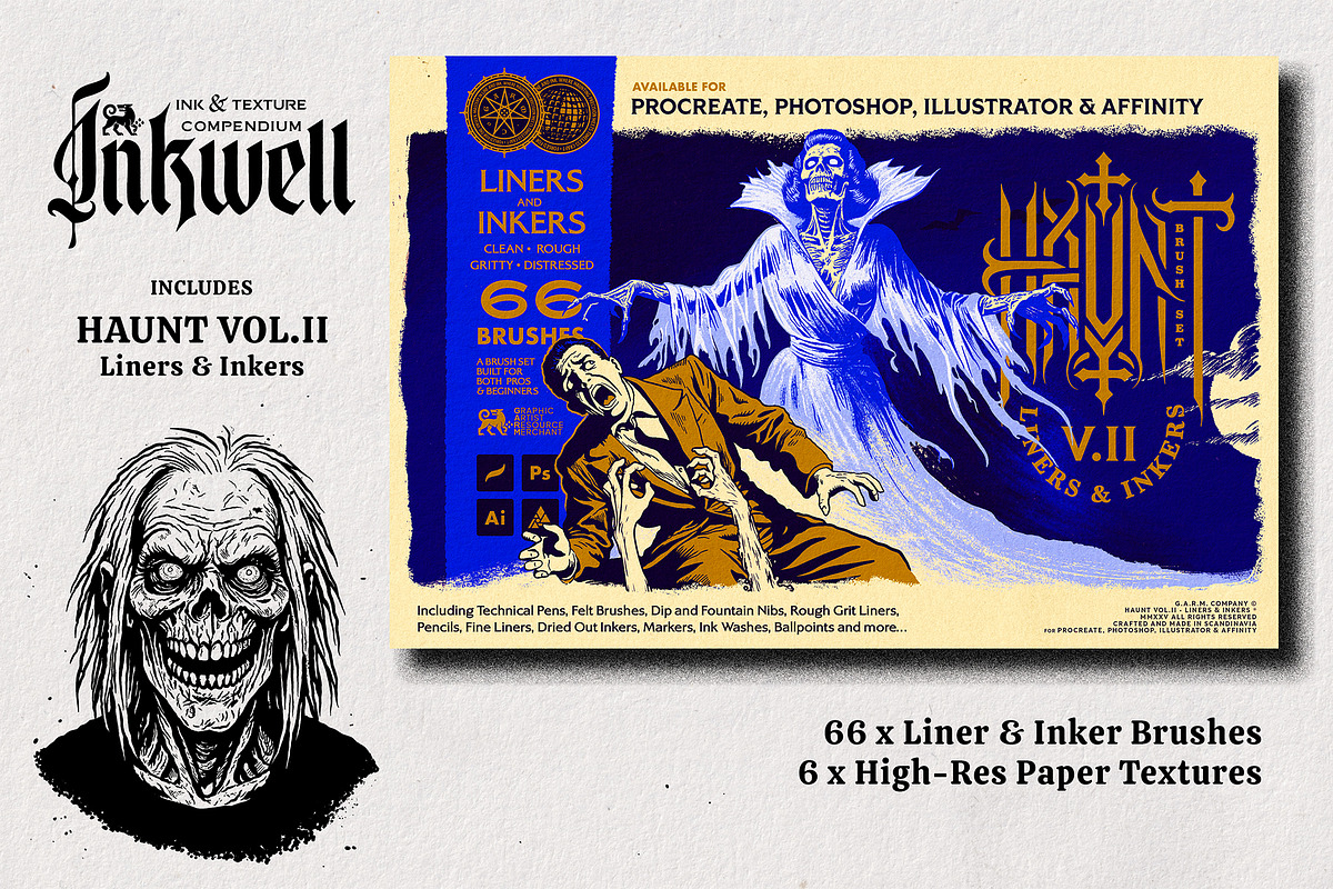 Inkwell - Value Bundle (Photoshop), a Brush Add-On by G.A.R.M. Company (Photo 7 of 18)