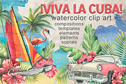 Cuba beach holiday watercolor, a Transportation Illustration by NATASHA CHU (Thumbnail 1 of 21)