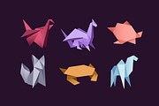 Origami set + seamless pattern, an Animal Illustration by PaperTrident (Thumbnail 2 of 5)