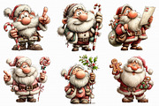 Christmas Pink vintage Santa Clipart, an Illustration by Libby Wishes (Thumbnail 6 of 7)